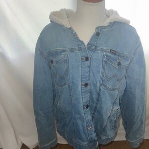 Wrangler Sherpa Hooded Denim Jacket Women's XXL